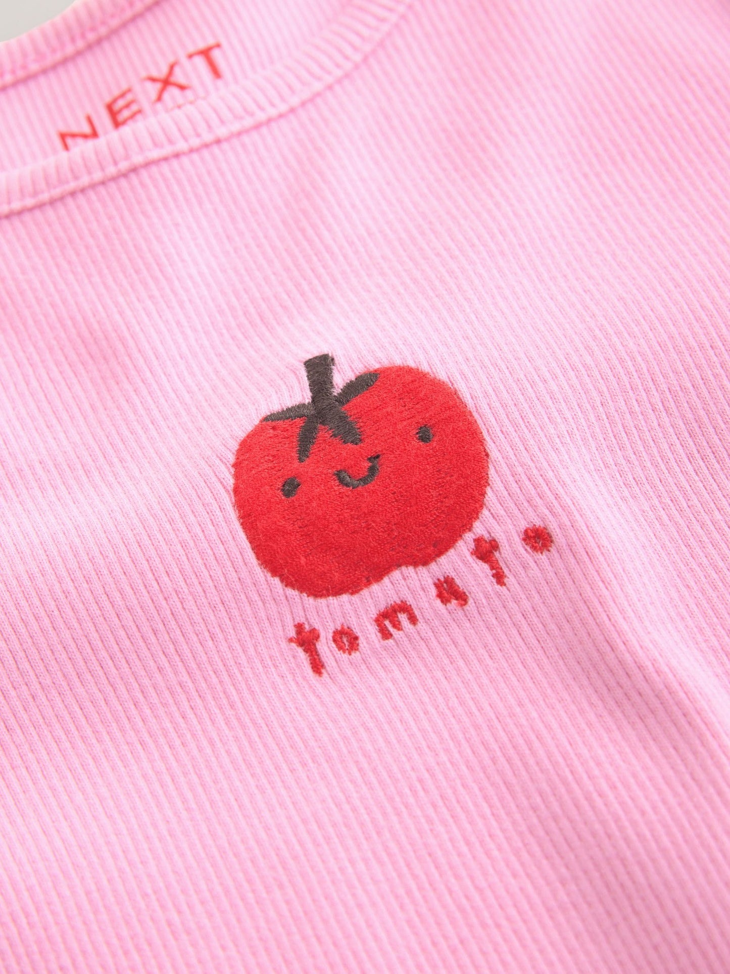Pink Tomato Character Short Sleeve Ribbed T-Shirt (3mths-7yrs) image 6