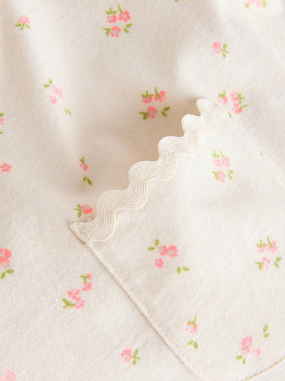 Ecru White Ditsy Floral Short Sleeve Ric Rac Trim T-Shirt (3mths-7yrs) image 6