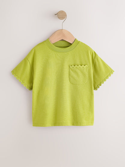 Green Short Sleeve Ric Rac Trim T-Shirt (3mths-7yrs) image 5