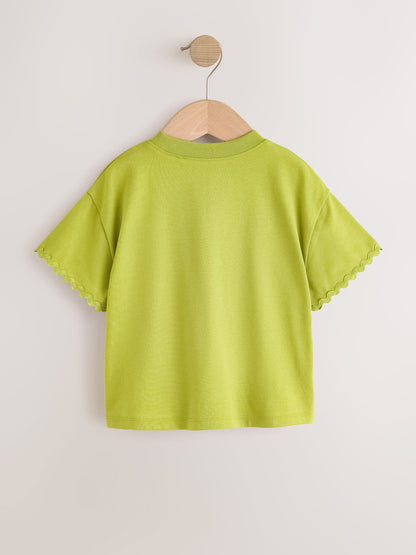 Green Short Sleeve Ric Rac Trim T-Shirt (3mths-7yrs) image 6