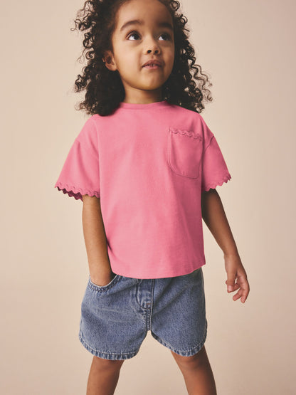 Pink Short Sleeve Ric Rac Trim T-Shirt (3mths-7yrs) image 1