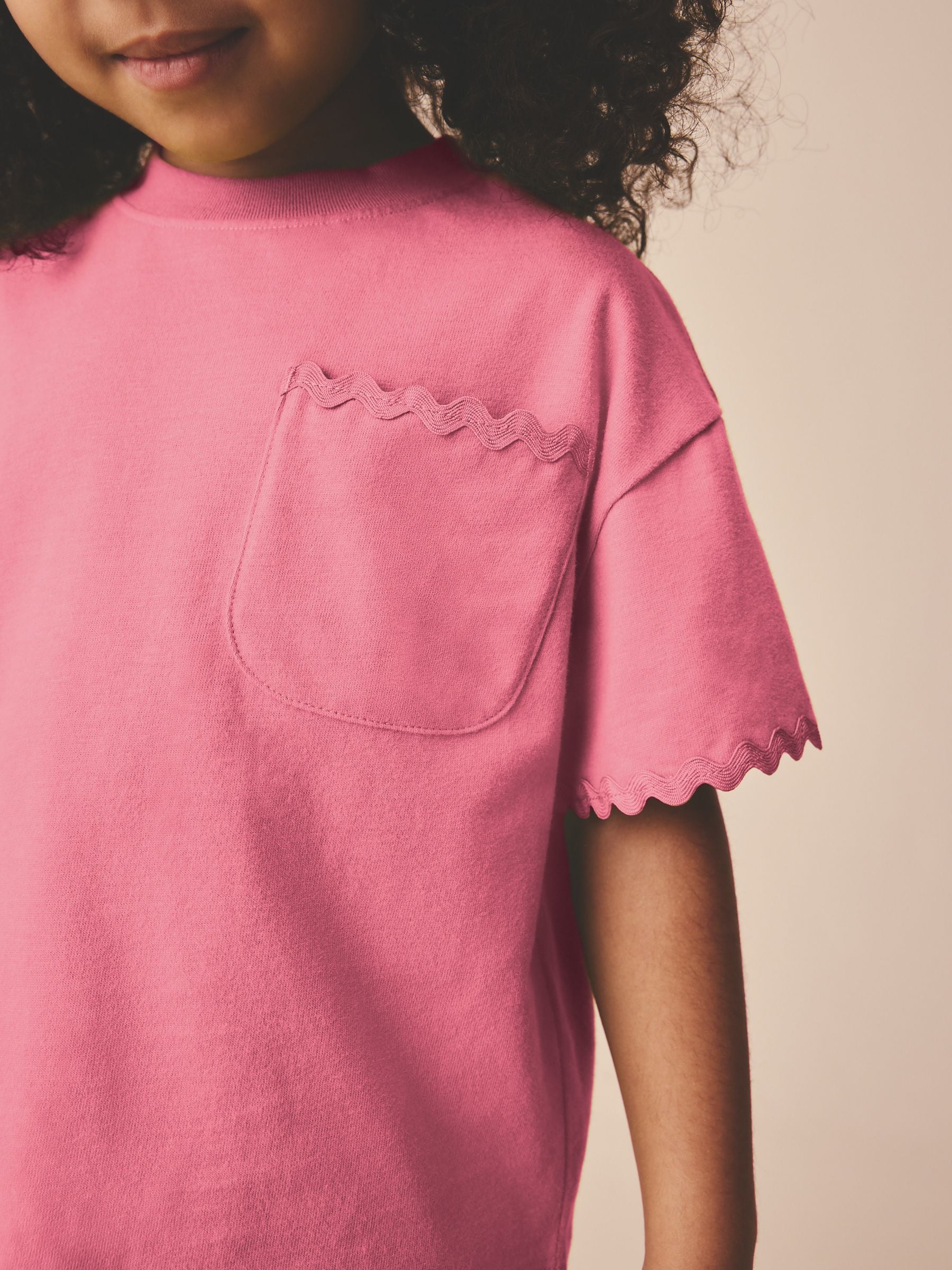 Pink Short Sleeve Ric Rac Trim T-Shirt (3mths-7yrs) image 4
