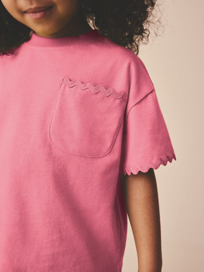 Pink Short Sleeve Ric Rac Trim T-Shirt (3mths-7yrs) image 4
