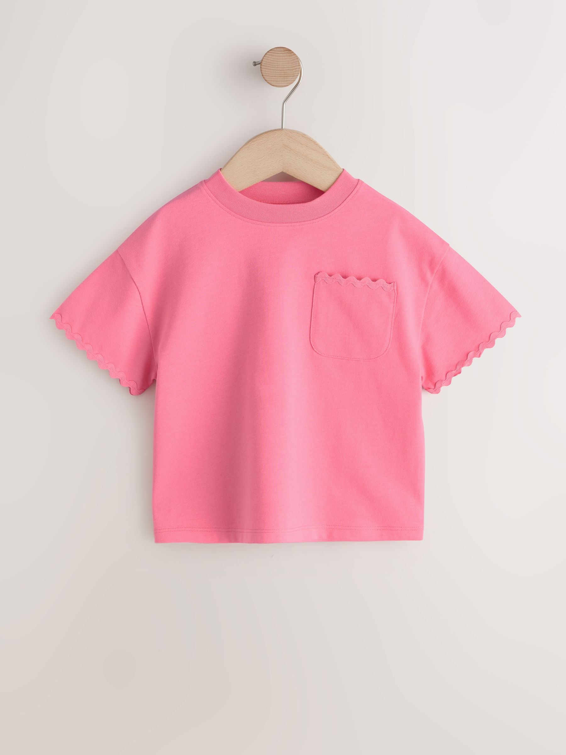 Pink Short Sleeve Ric Rac Trim T-Shirt (3mths-7yrs) image 5
