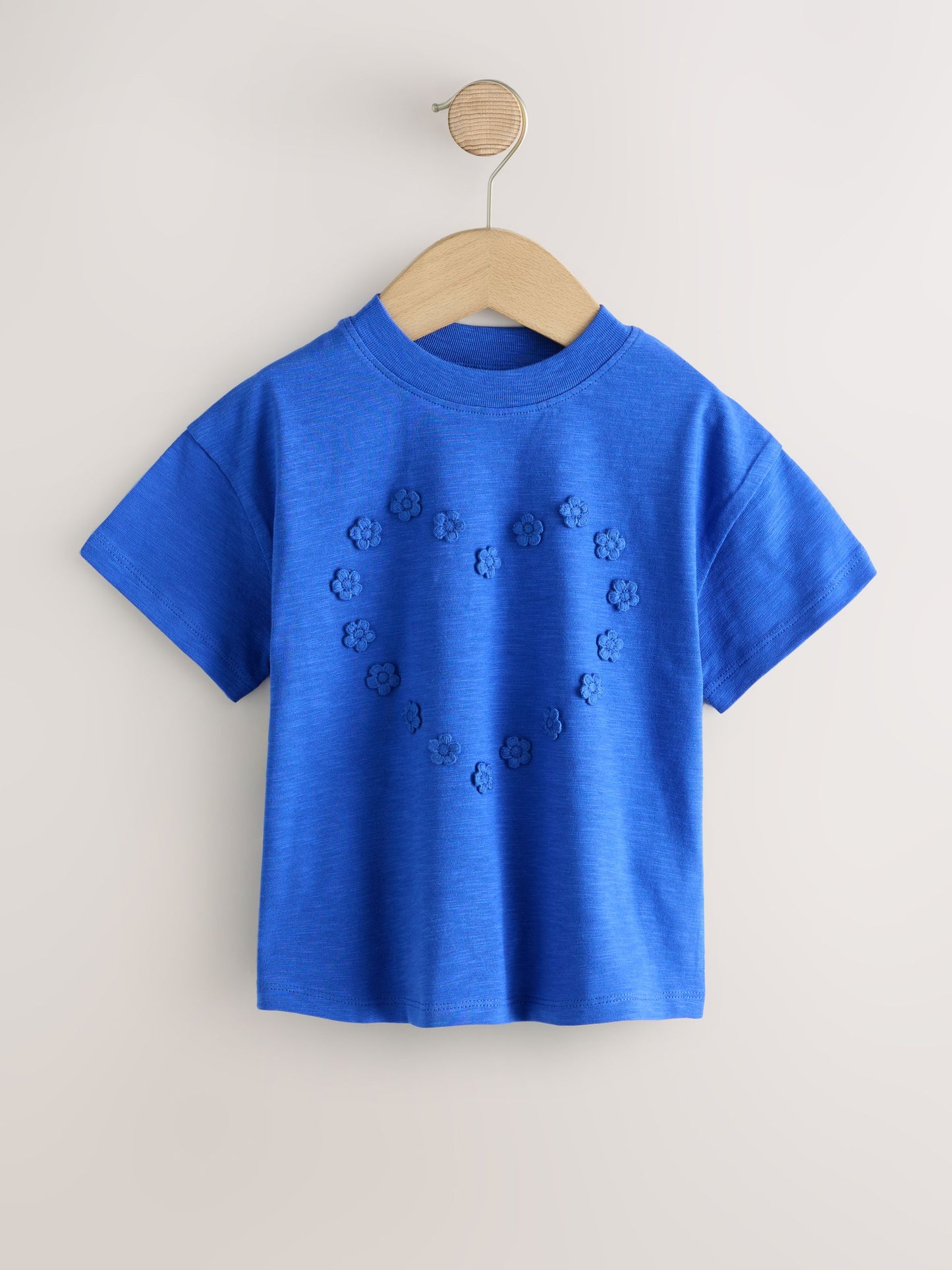 Blue Short Sleeve Applique Flower T-Shirt (3mths-7yrs) image 3