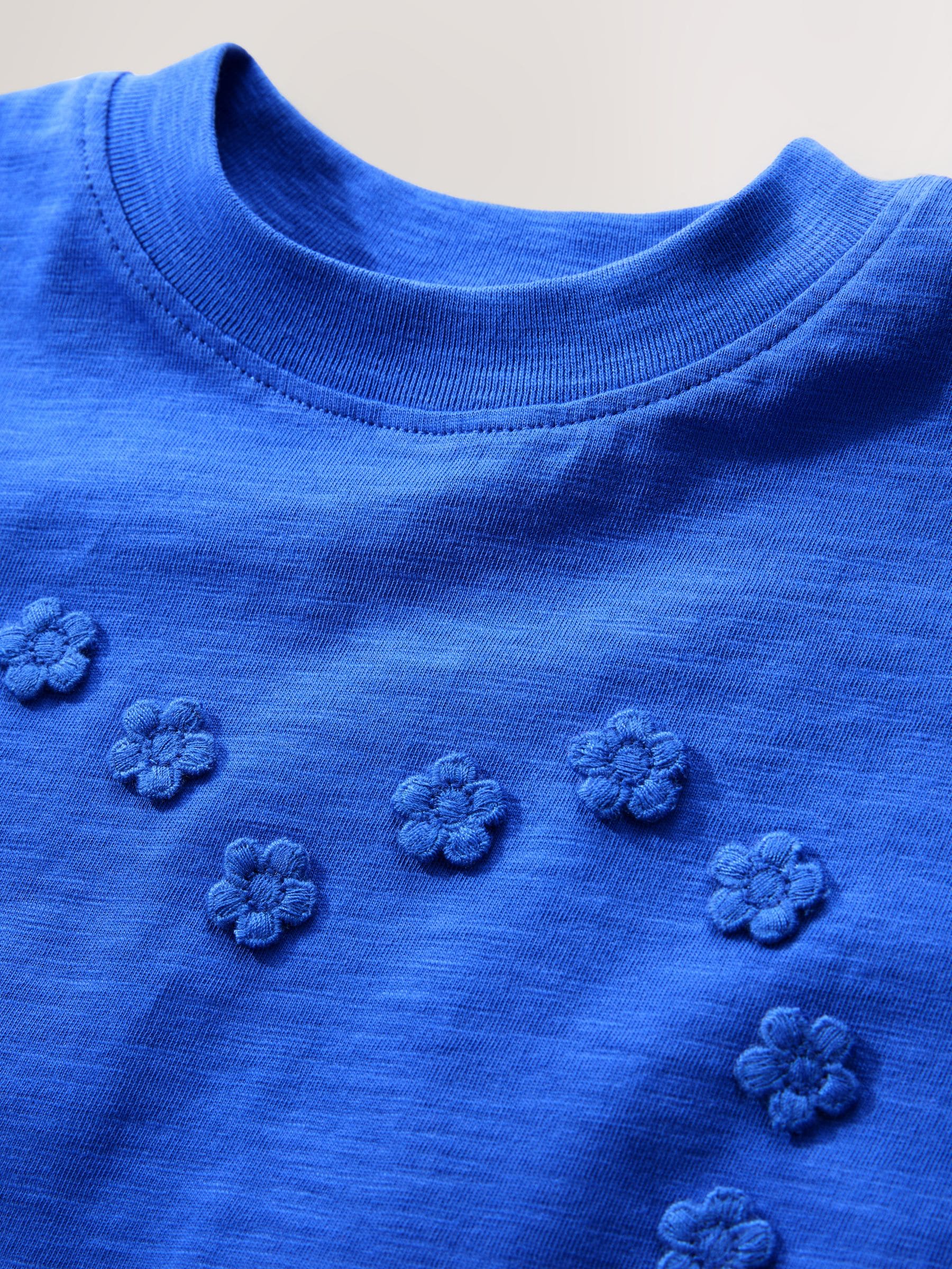 Blue Short Sleeve Applique Flower T-Shirt (3mths-7yrs) image 5
