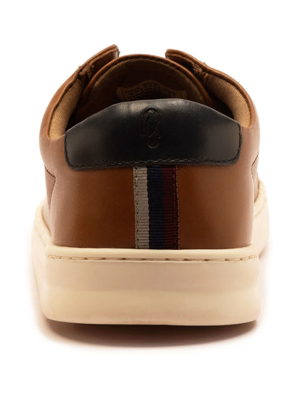 Off The Hook Brown Evers Leather Slip-On Trainers with Elastic Lacing image 6