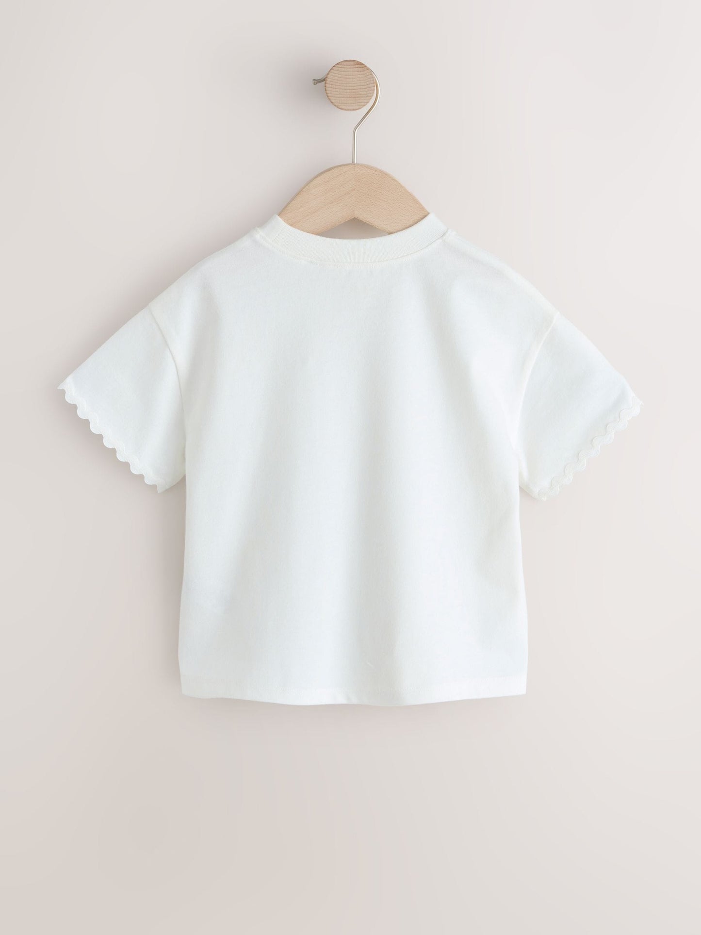 Ecru White Short Sleeve Ric Rac Trim T-Shirt (3mths-7yrs) image 4
