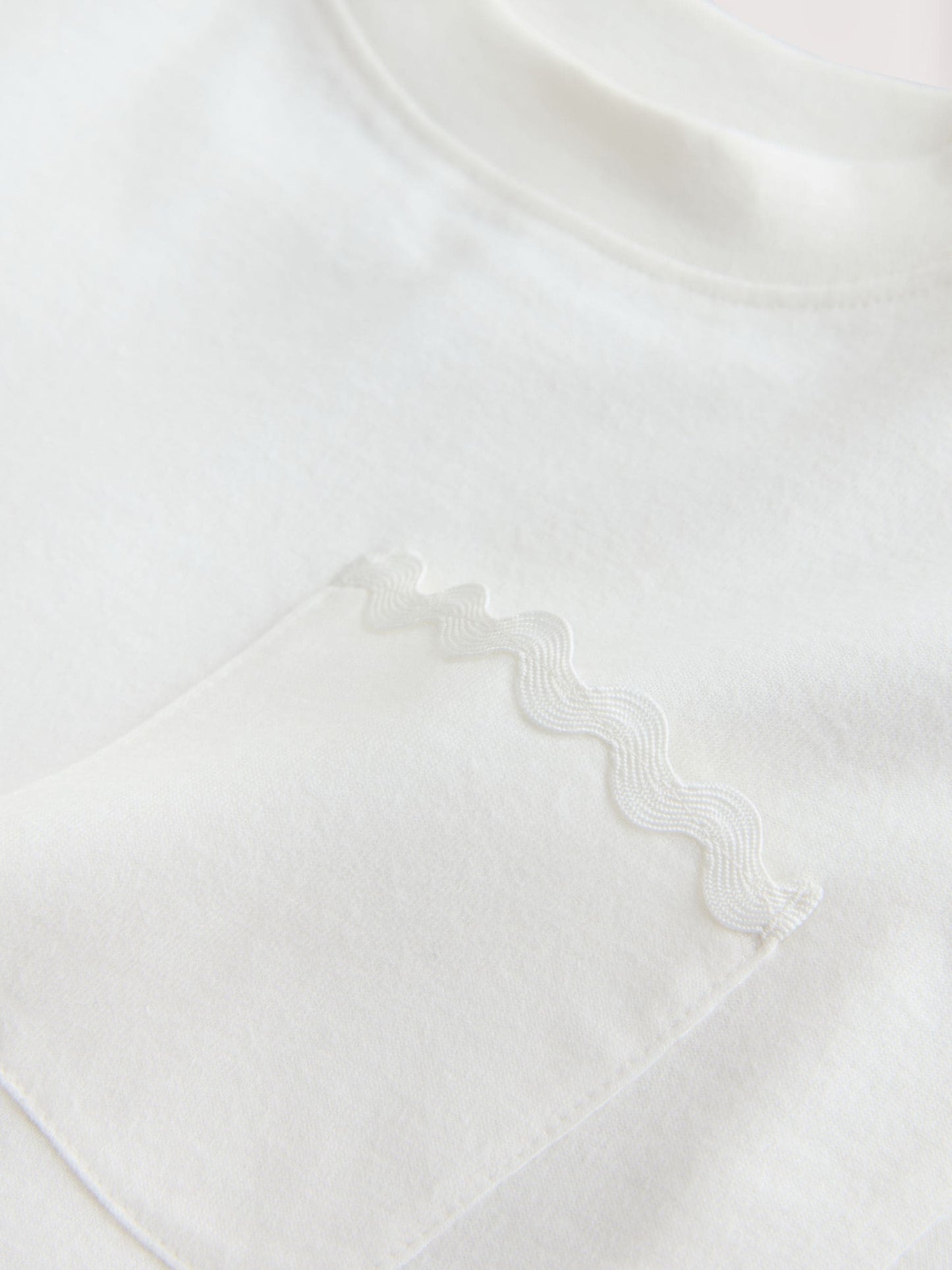 Ecru White Short Sleeve Ric Rac Trim T-Shirt (3mths-7yrs) image 5