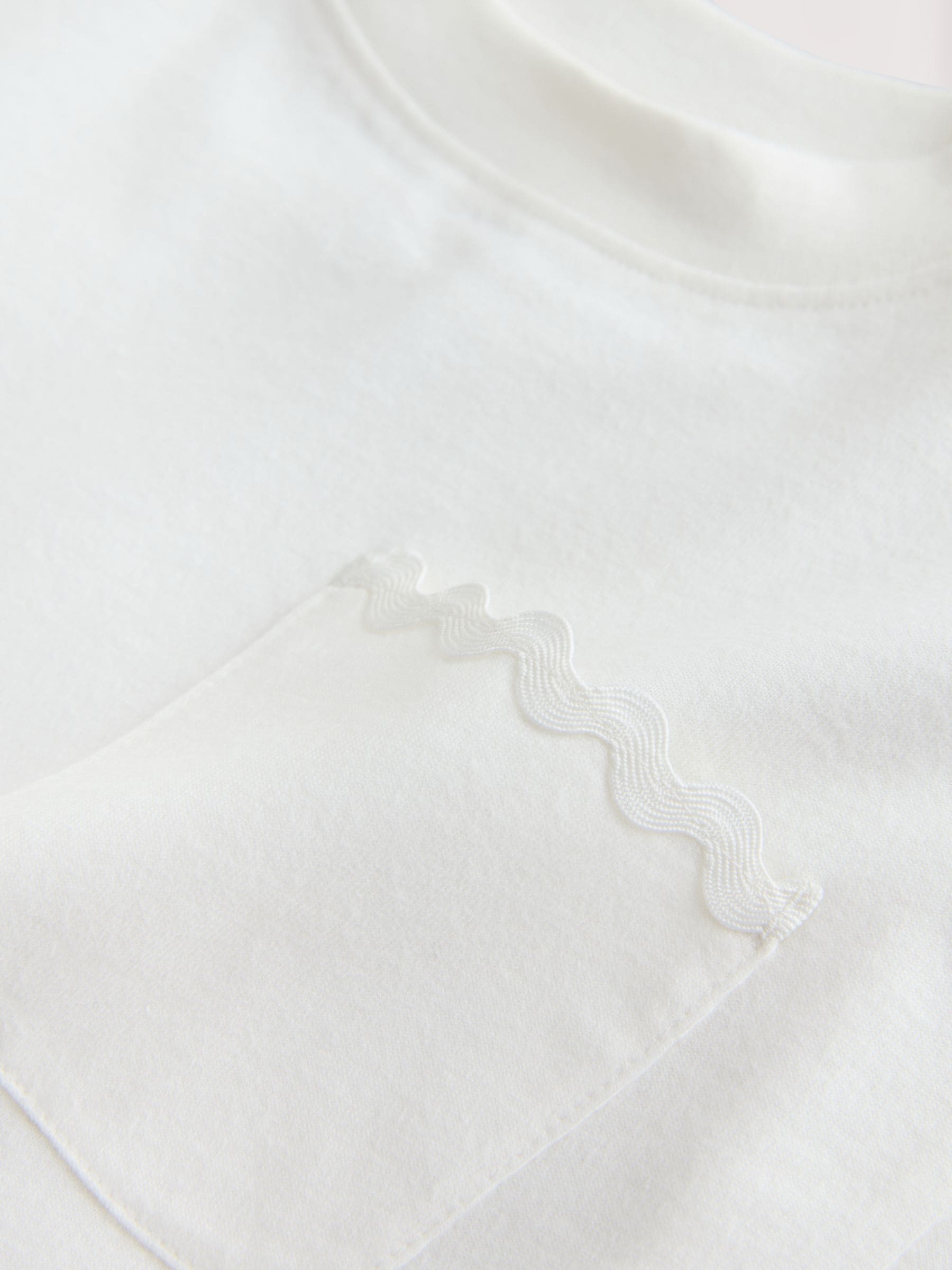 Ecru White Short Sleeve Ric Rac Trim T-Shirt (3mths-7yrs) image 5