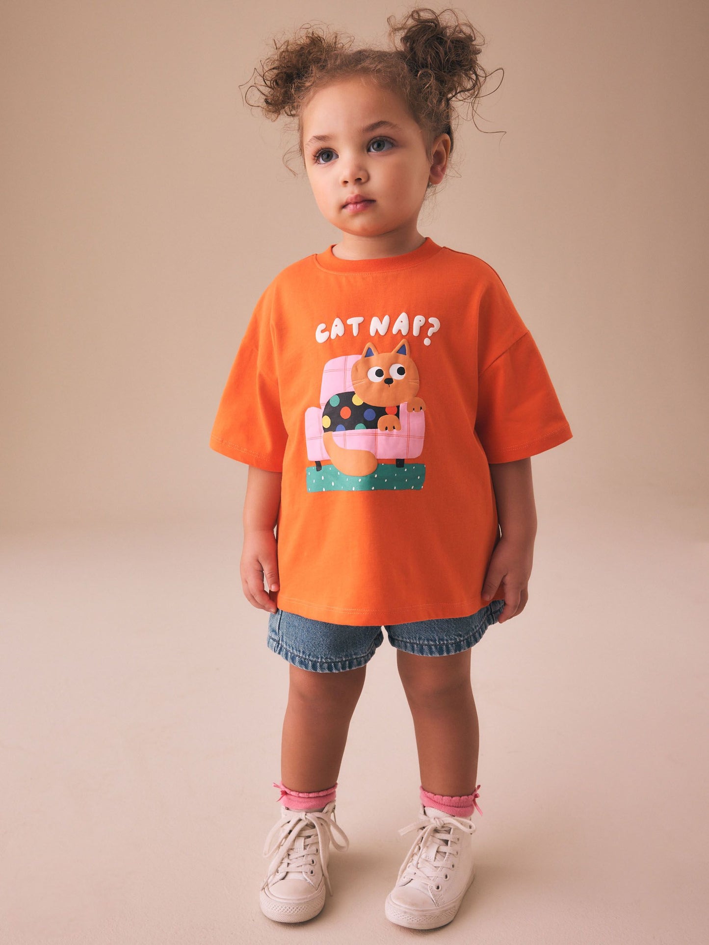 Orange Cat Short Sleeve T-Shirt (3mths-7yrs) image 3