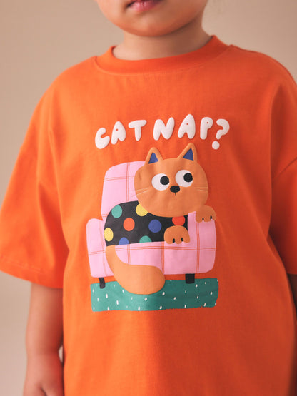 Orange Cat Short Sleeve T-Shirt (3mths-7yrs) image 5