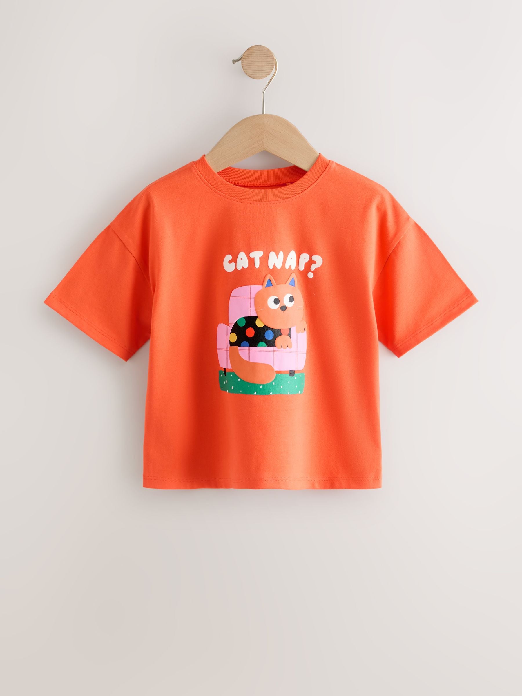 Orange Cat Short Sleeve T-Shirt (3mths-7yrs) image 6