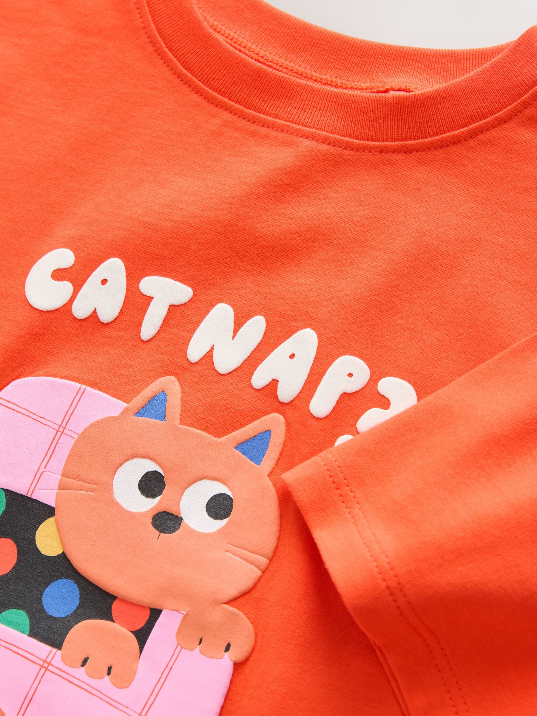 Orange Cat Short Sleeve T-Shirt (3mths-7yrs) image 8