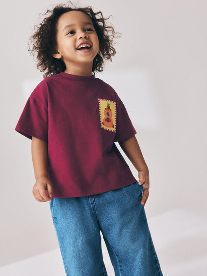 Burgundy Capybara Short Sleeve T-Shirt (3mths-7yrs) image 4