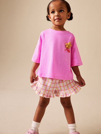 Pink Flower T-Shirt and Shorts Set (3mths-7yrs) image 1