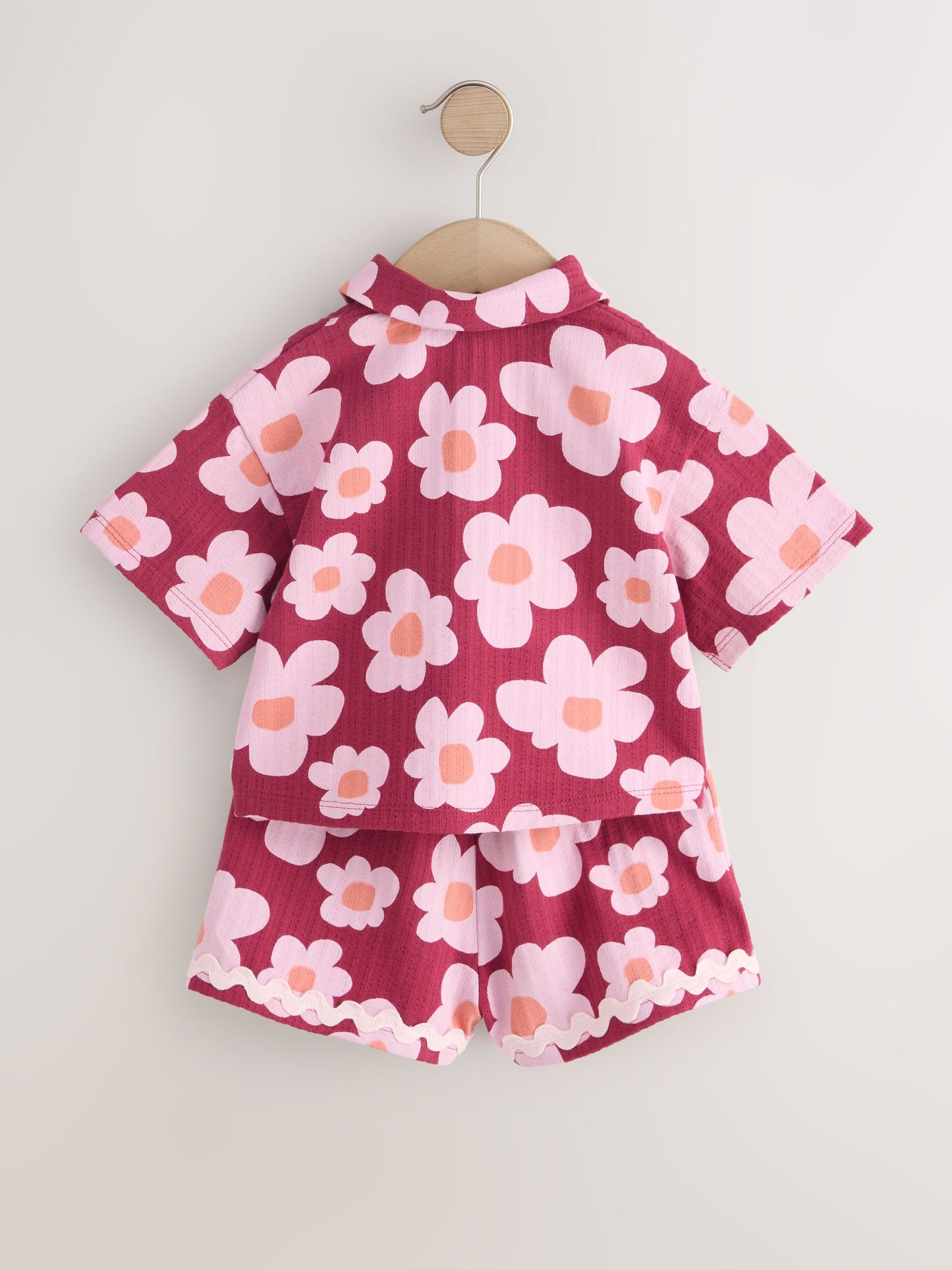 Pink/Plum Stampy Flower Short Sleeve Button Shirt and Shorts Set (3mths-7yrs) image 7