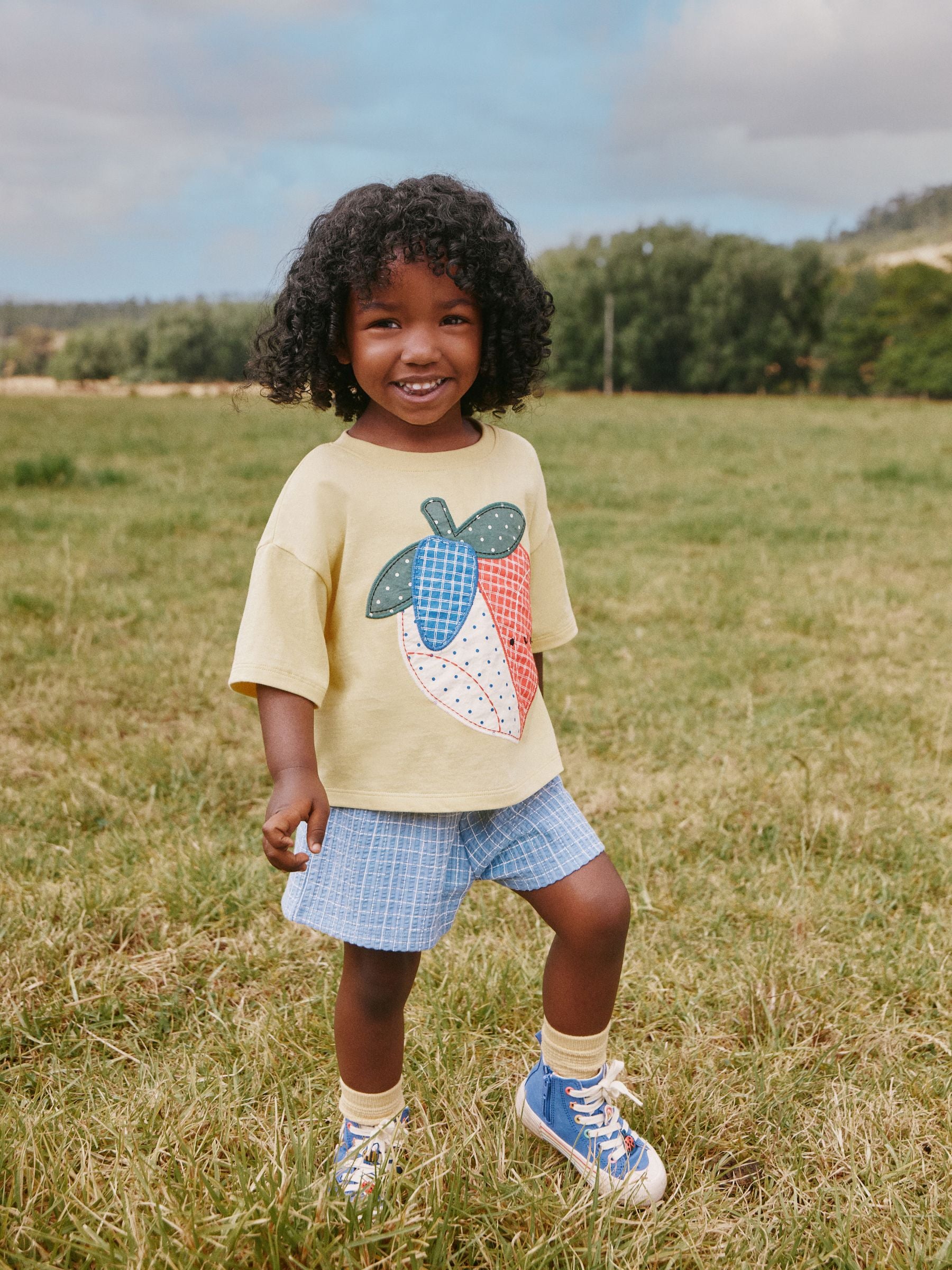 Yellow Strawberry T-Shirt And Shorts Set (3mths-7yrs) image 3