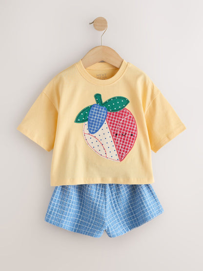 Yellow Strawberry T-Shirt And Shorts Set (3mths-7yrs) image 6