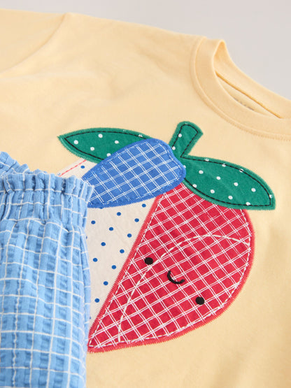 Yellow Strawberry T-Shirt And Shorts Set (3mths-7yrs) image 9