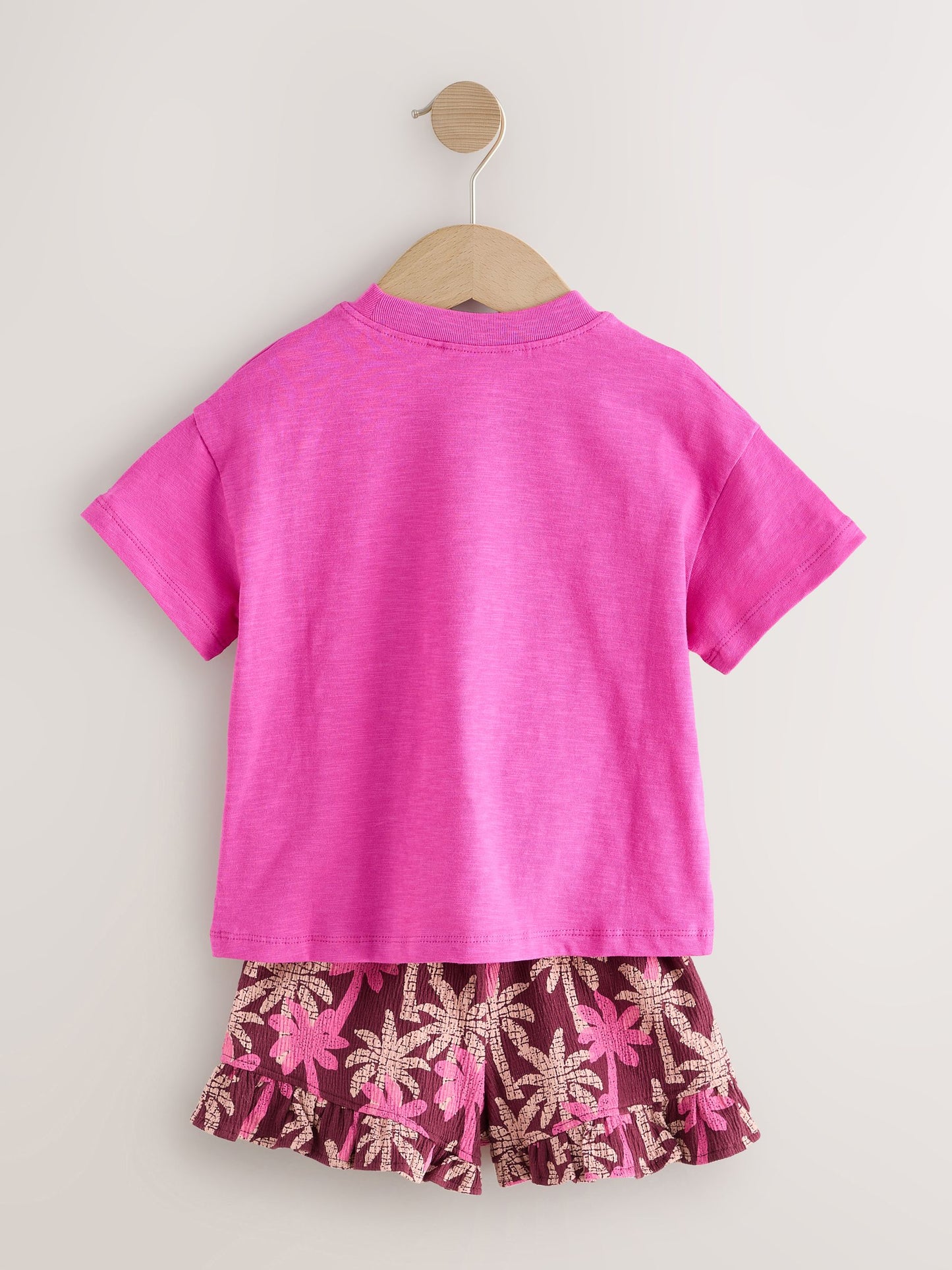 Pink/Purple Palm Tree Embroidery Short Sleeve Top and Shorts Set (3mths-7yrs) image 6