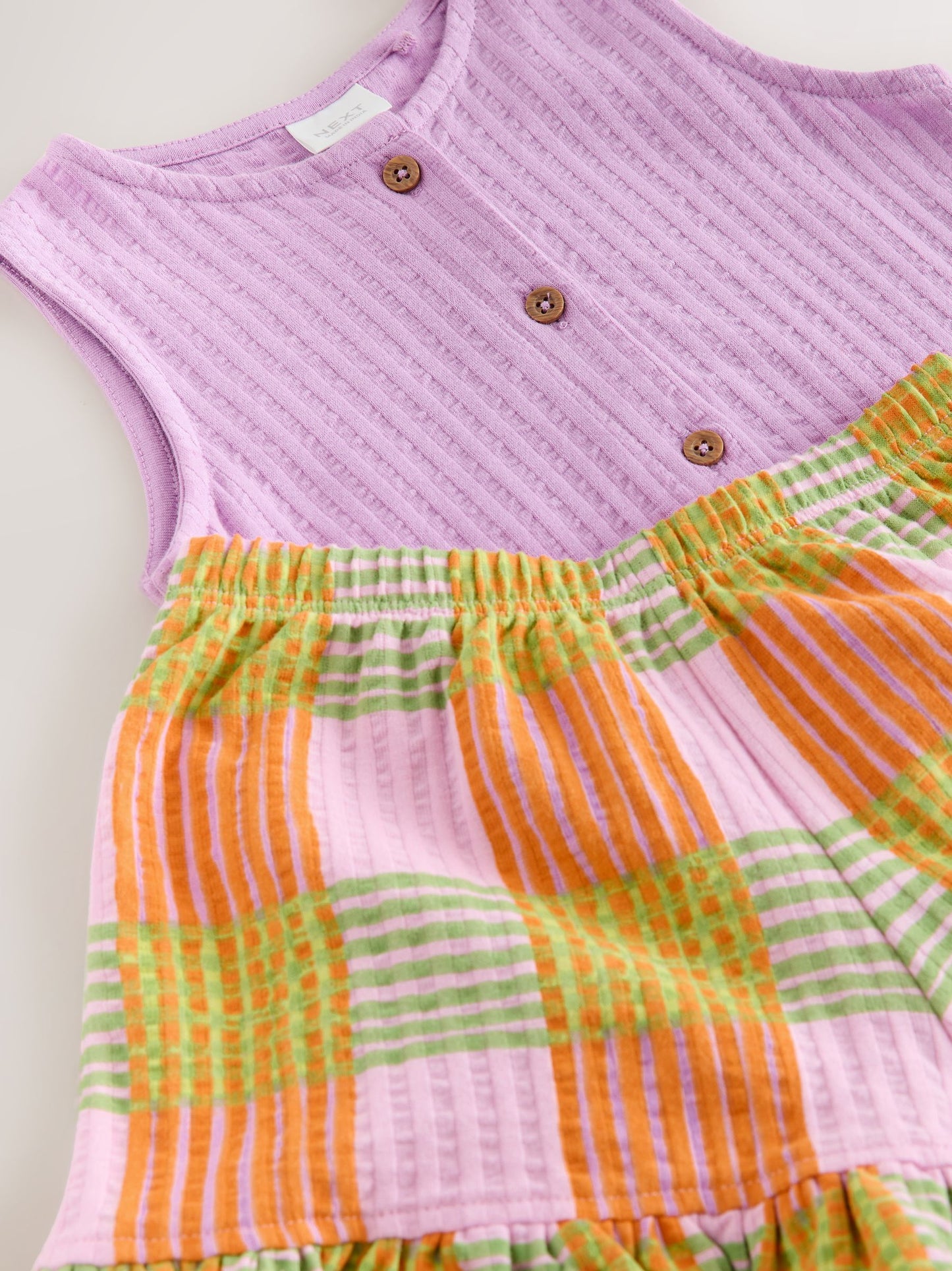 Lilac Purple Check Peplum Vest and Shorts Set (3mths-7yrs) image 8