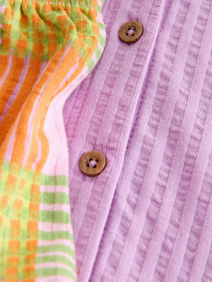 Lilac Purple Check Peplum Vest and Shorts Set (3mths-7yrs) image 9
