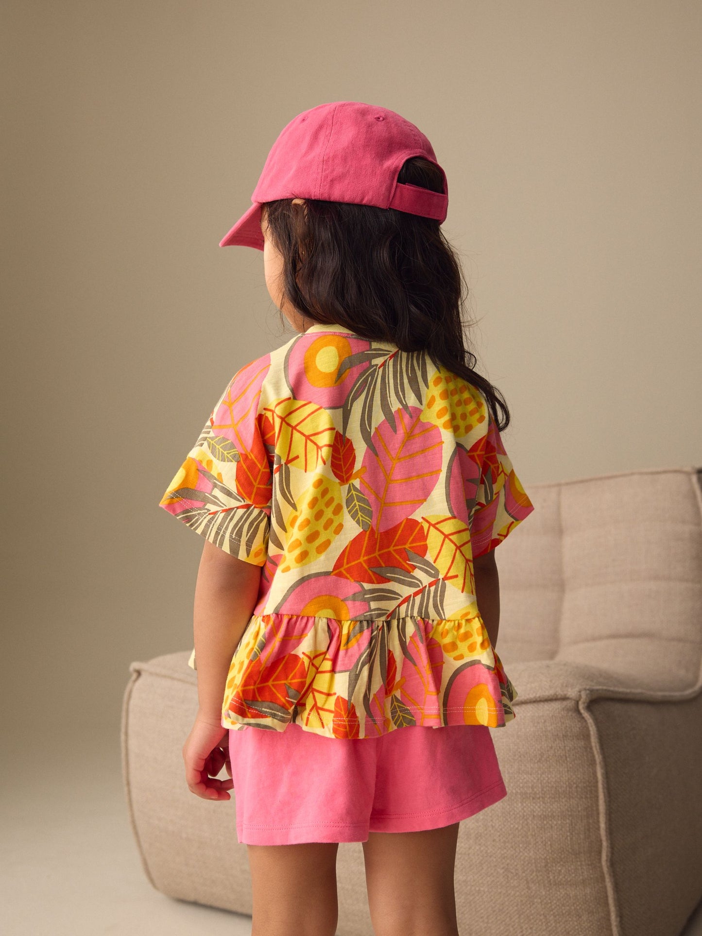 Pink Flowers Short Sleeve Top and Shorts Set (3mths-7yrs) image 2