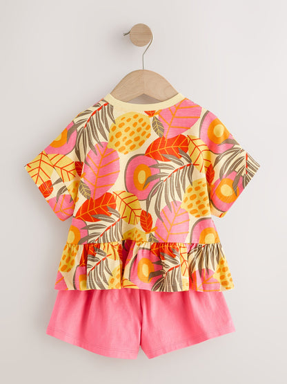Pink Flowers Short Sleeve Top and Shorts Set (3mths-7yrs) image 6