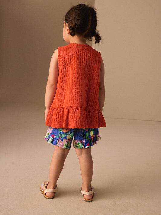 Red Peplum Vest and Shorts Set (3mths-7yrs) image 2