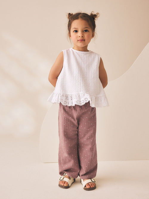 Brown Spot Wide Leg Trousers (3mths-7yrs) image 1