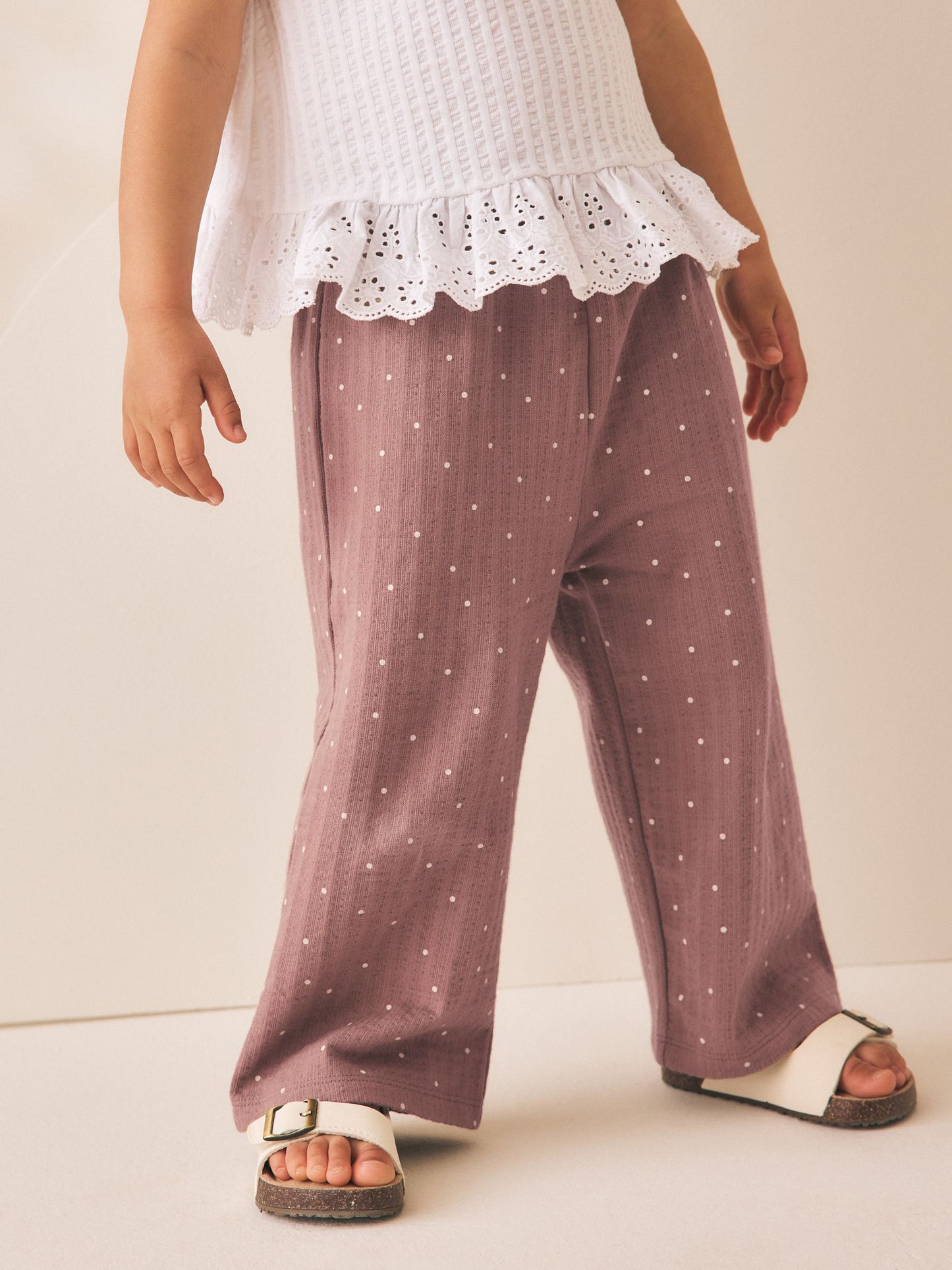 Brown Spot Wide Leg Trousers (3mths-7yrs) image 2