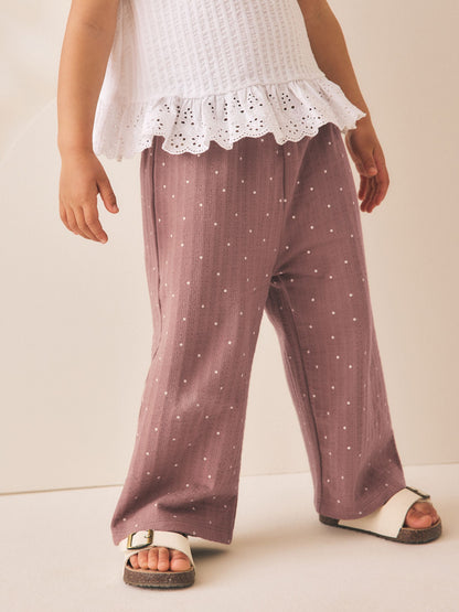 Brown Spot Wide Leg Trousers (3mths-7yrs) image 2