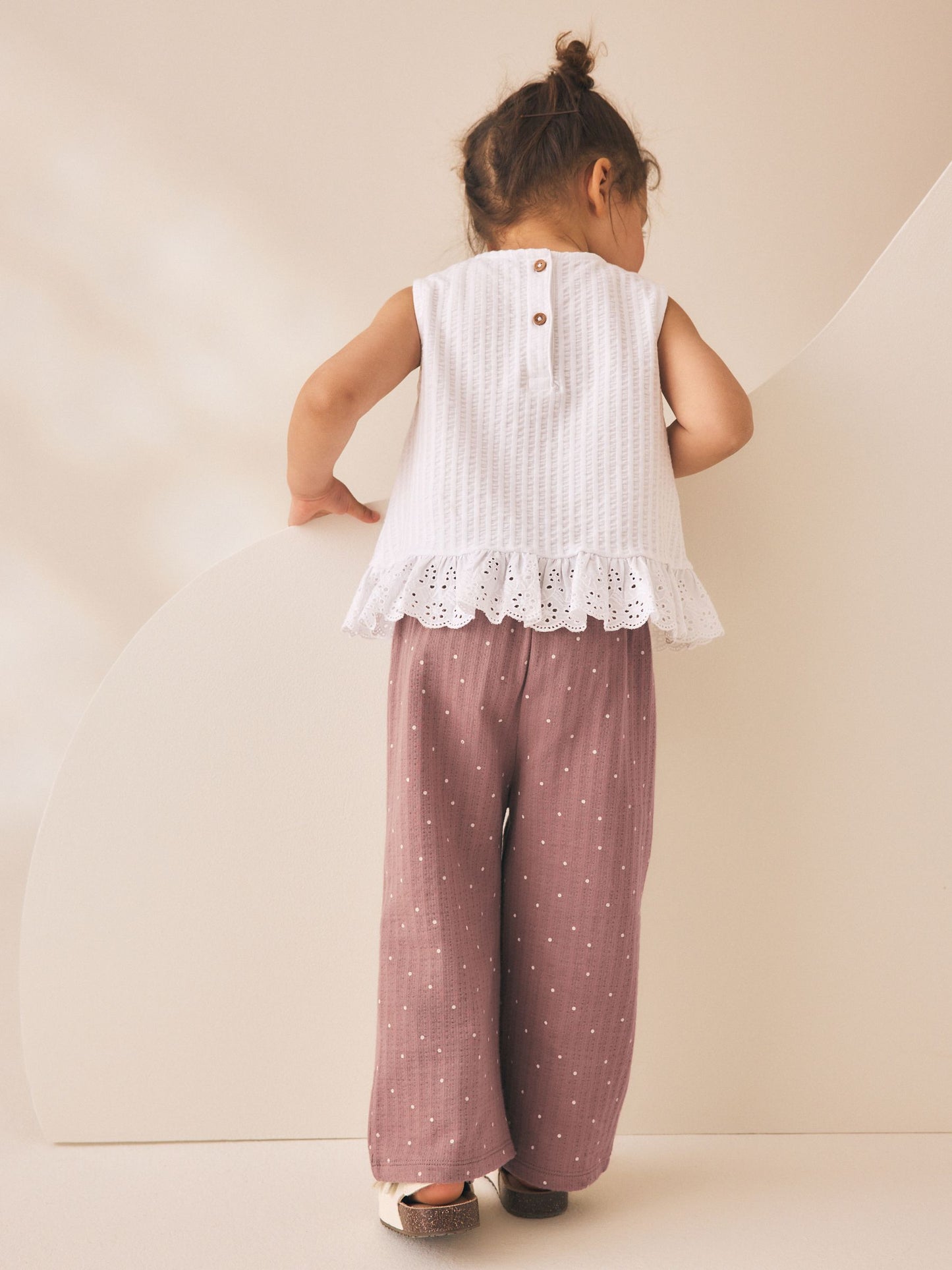 Brown Spot Wide Leg Trousers (3mths-7yrs) image 4