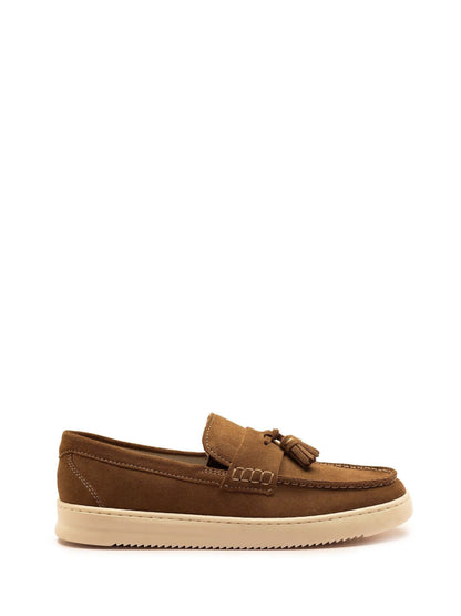Off The Hook Brown Lomas Suede Leather Tassel Loafer Shoes image 1