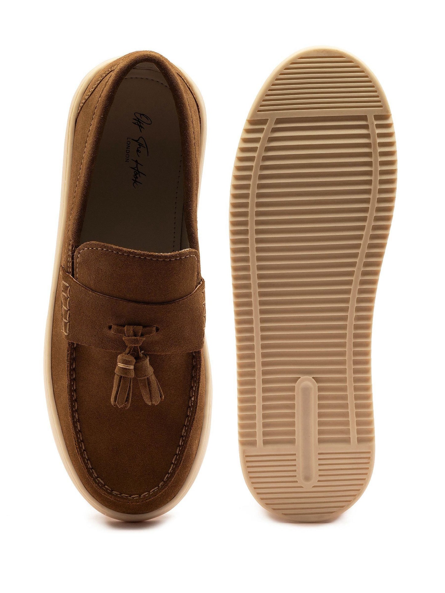 Off The Hook Brown Lomas Suede Leather Tassel Loafer Shoes image 6