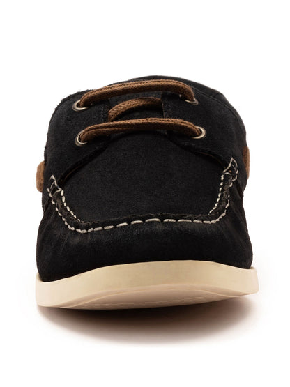 Off The Hook Blue Sadler Suede Leather Lace-Up Boat Shoes image 5