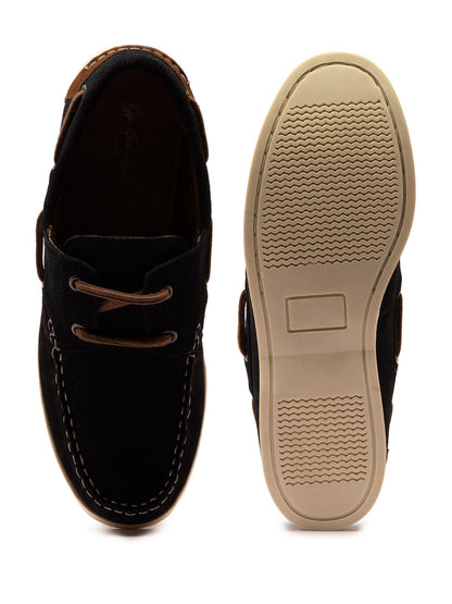Off The Hook Blue Sadler Suede Leather Lace-Up Boat Shoes image 6