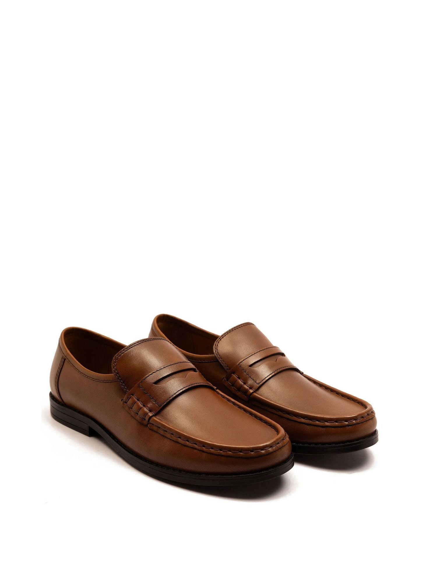 Off The Hook Brown Lakeland Leather Penny Loafers image 3