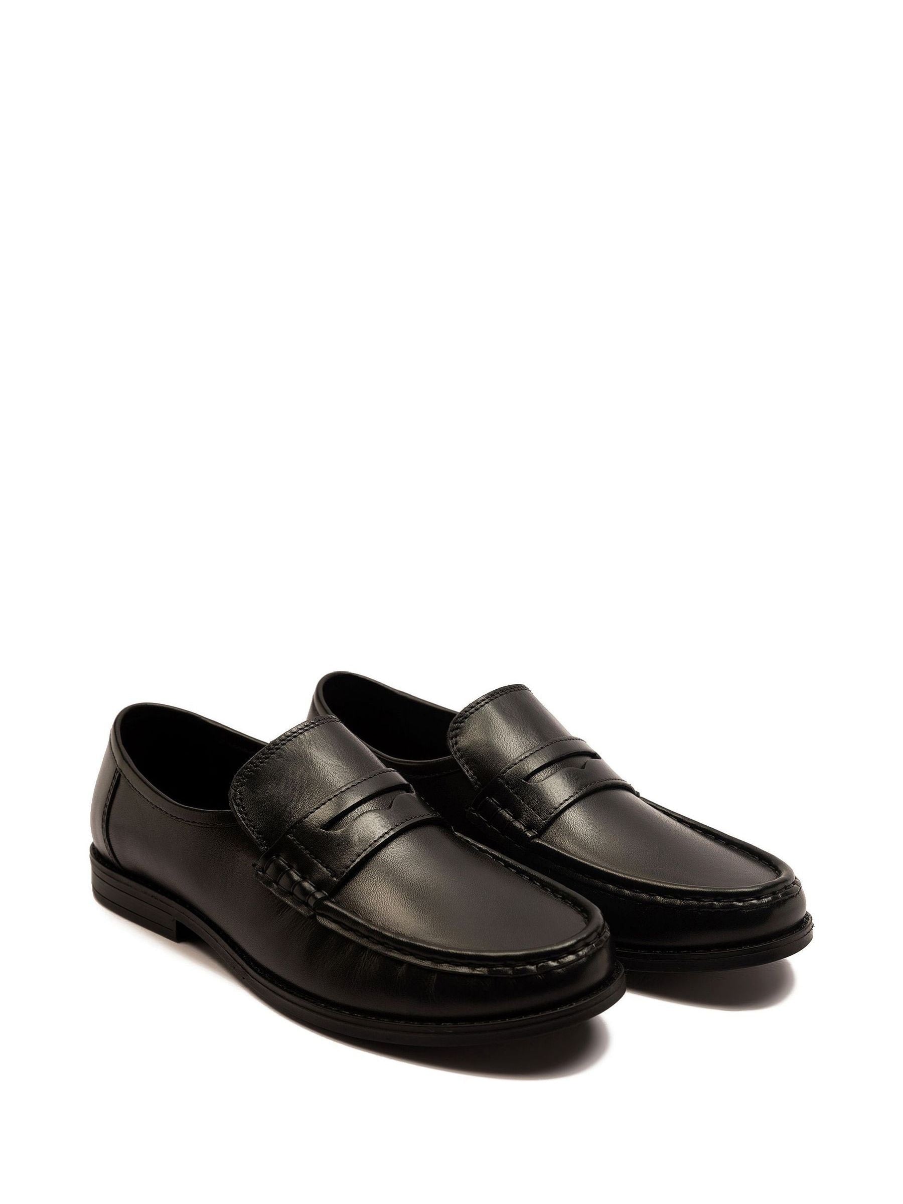 Off The Hook Black Lakeland Leather Penny Loafers image 3