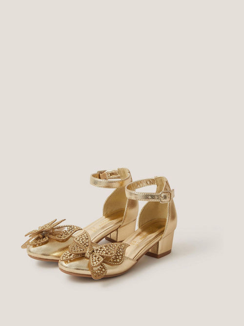 Dsiney Kidz - Monsoon Gold Butterfly Metallic Heels image 1