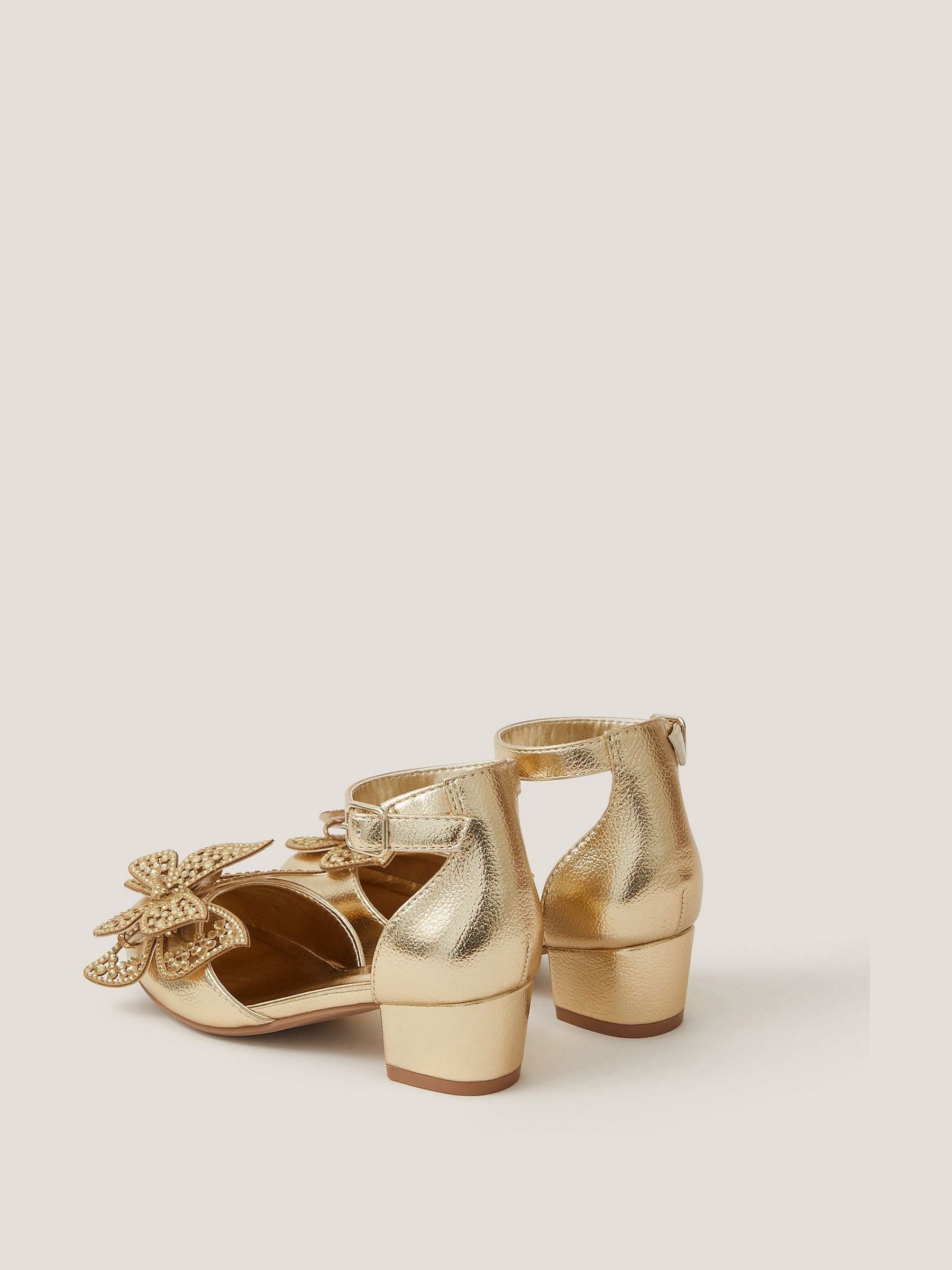 Monsoon Gold Butterfly Metallic Heels image 2