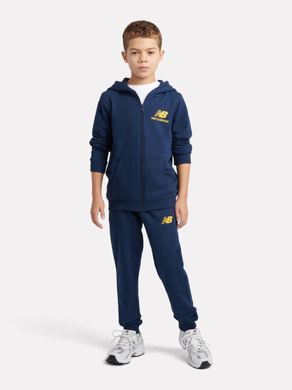 Dsiney Kidz - New Balance Blue French Terry Stacked Logo Zip Thru Hoodie & Joggers Set image 1