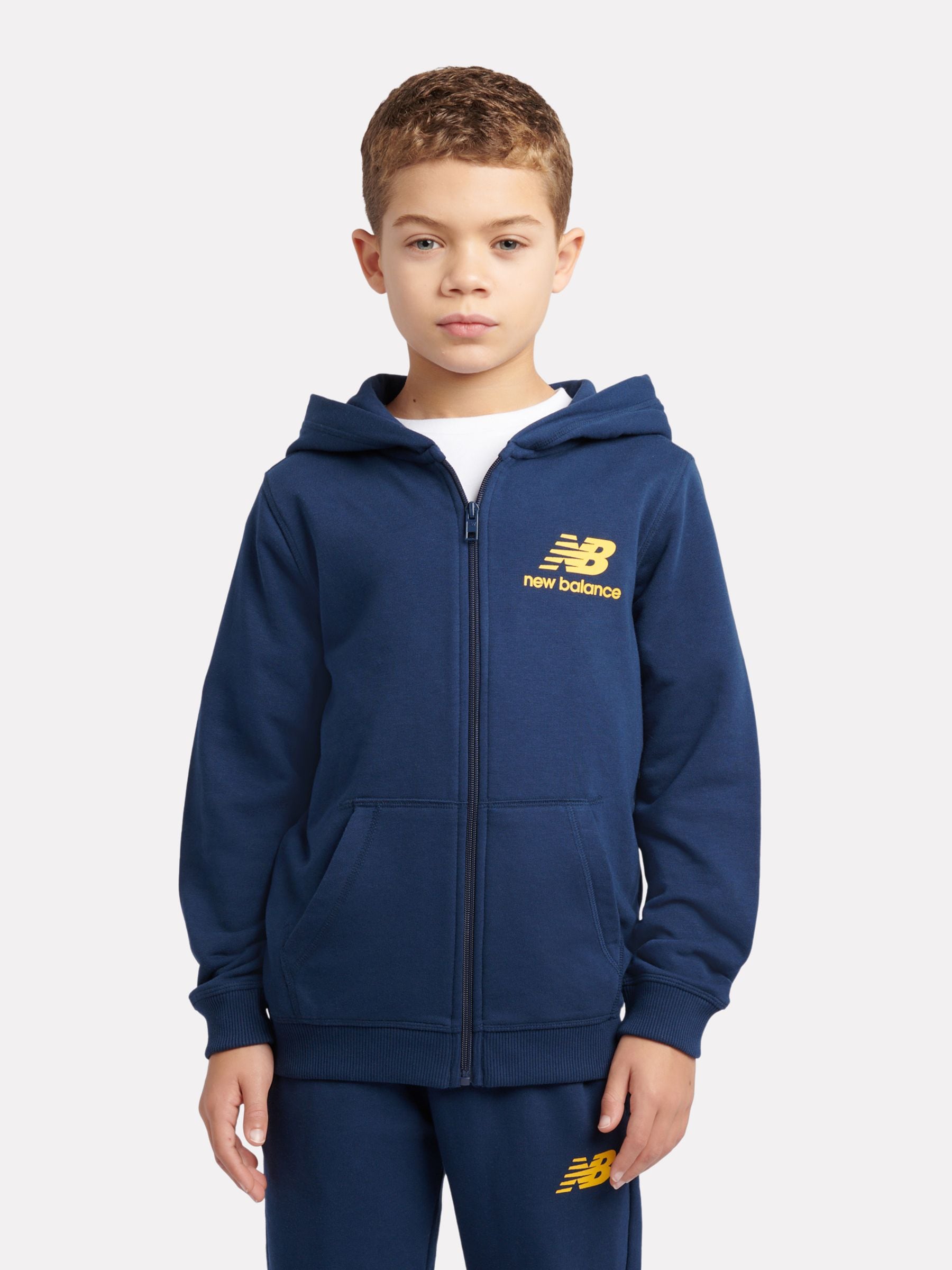 Dsiney Kidz - New Balance Blue French Terry Stacked Logo Zip Thru Hoodie & Joggers Set image 4