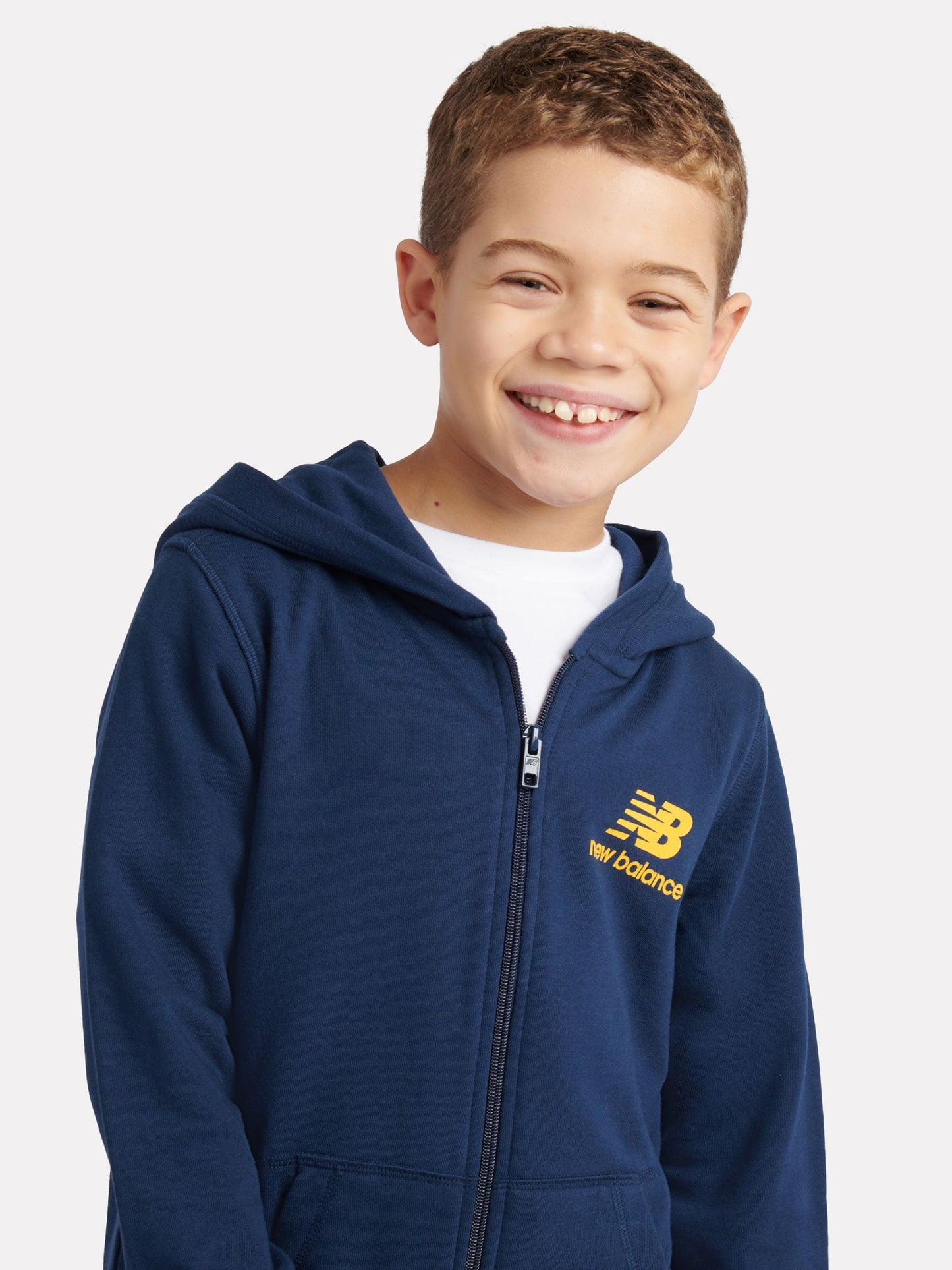 Dsiney Kidz - New Balance Blue French Terry Stacked Logo Zip Thru Hoodie & Joggers Set image 6