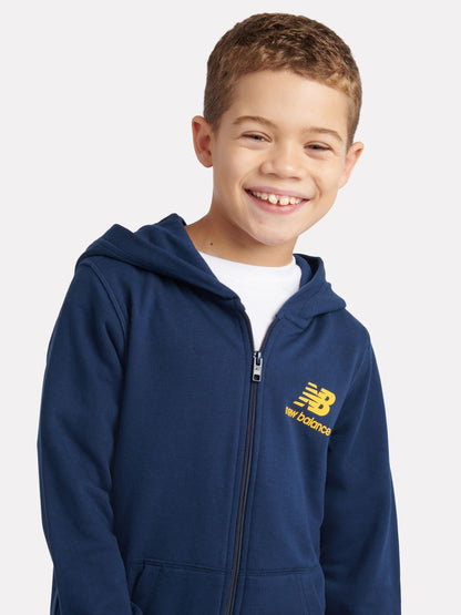 Dsiney Kidz - New Balance Blue French Terry Stacked Logo Zip Thru Hoodie & Joggers Set image 6