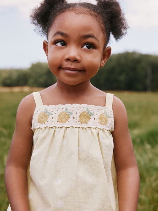 Lemon Yellow Spot Crochet Top And Short Set (3mths-7yrs) image 1