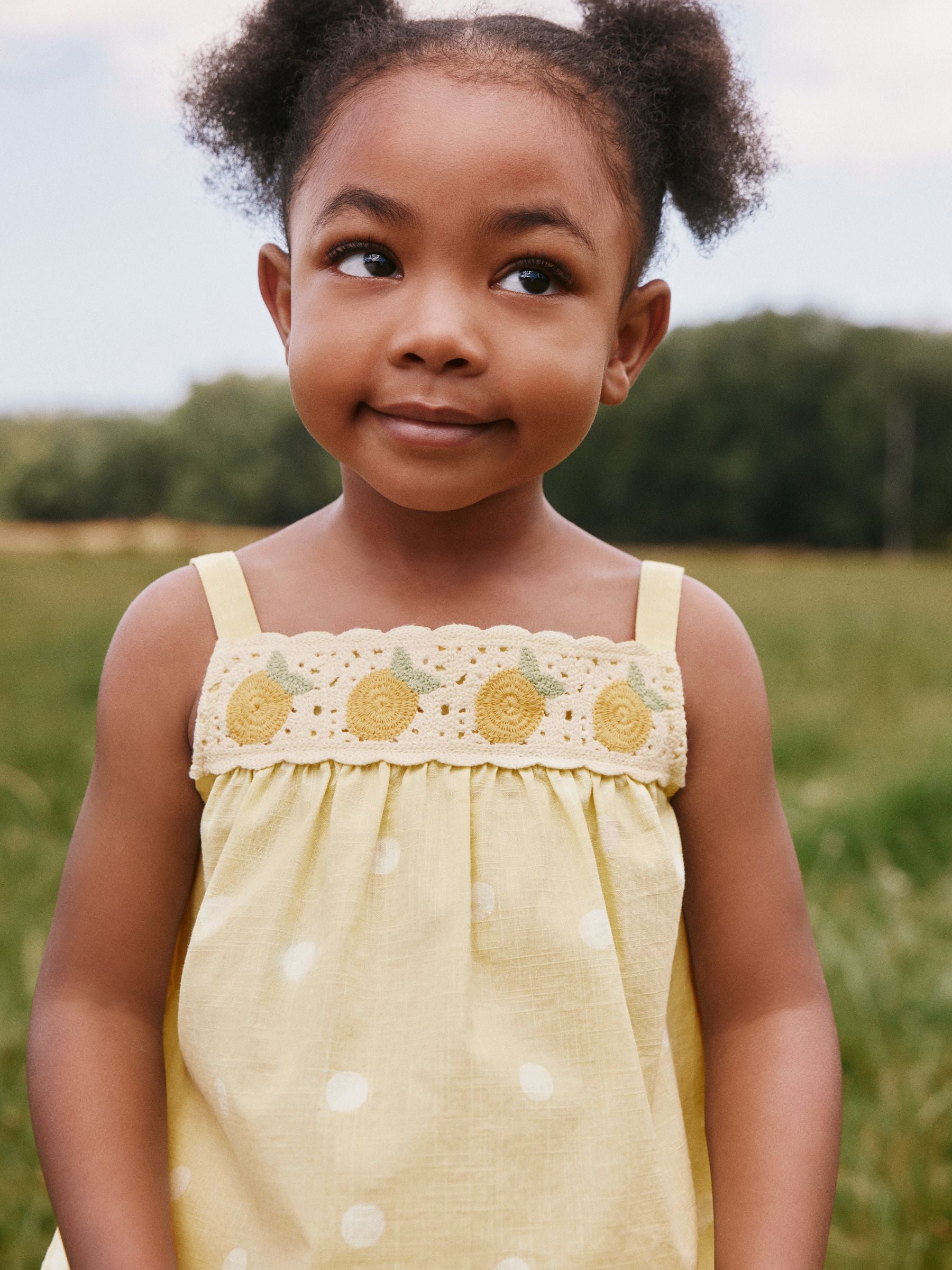 Lemon Yellow Spot Crochet Top And Short Set (3mths-7yrs) image 3