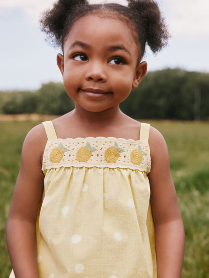 Lemon Yellow Spot Crochet Top And Short Set (3mths-7yrs) image 3