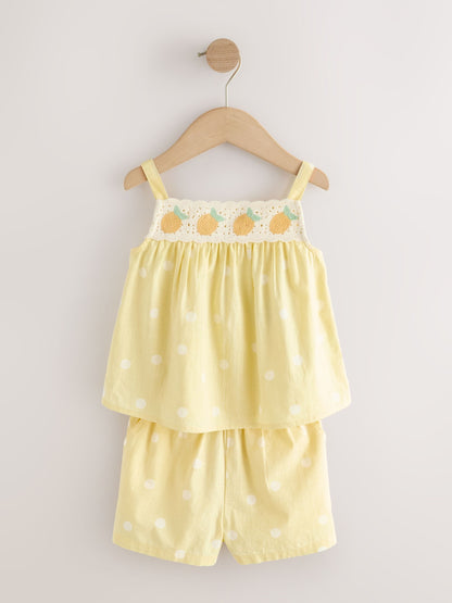 Lemon Yellow Spot Crochet Top And Short Set (3mths-7yrs) image 4